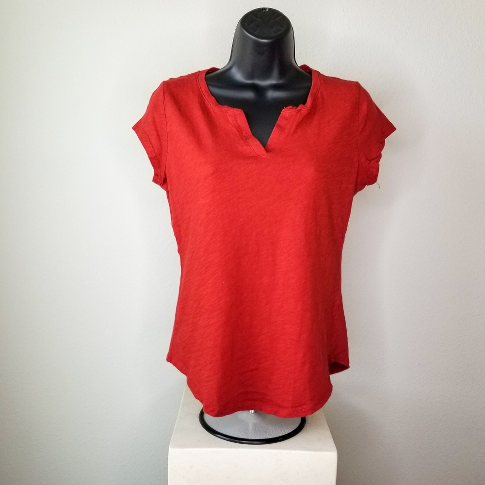 New York & Company Hampton Split-Neck Tee Shirt